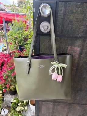 Gorgeous Coach Mollie Tote Olive Green/kelp Black & Purple Style 1671